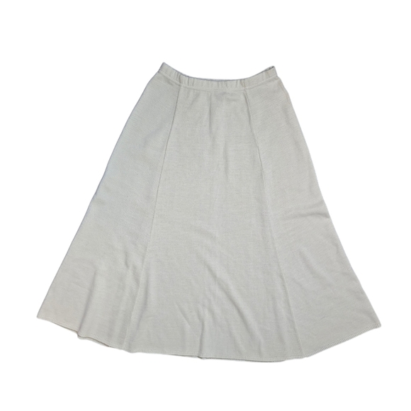 Vtg Helen Harper 50s Classic Preppy Cream Midi Neutral Quiet Luxury Size S - Picture 2 of 4